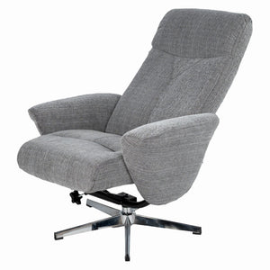 English Elm Swivel Faux Leather Manual Recliner with Ottoman Ergonomic Lounge Chair for Living Room W1622P460966