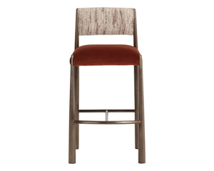 Sunpan BAYARD Barstool - Stylish Dark Bronze Frame with Two-Tone Terri Nutmeg & Meg Rust Upholstery Seat 112802
