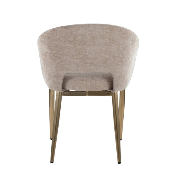 English Elm Chair Set of Two with Gold Metal Legs and Fabric Seat for Glam Dining Rooms B202S02104