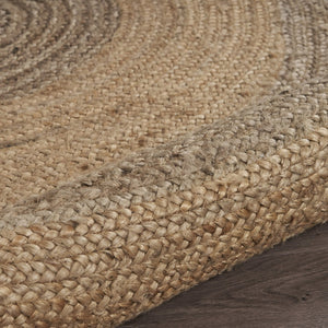 HomeRoots Two Toned Natural Jute Area Rug – Hand-Braided Eco-Friendly Design for Chic Living Room Decor 394204