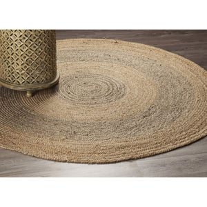 HomeRoots Two Toned Natural Jute Area Rug – Hand-Braided Eco-Friendly Design for Chic Living Room Decor 394204