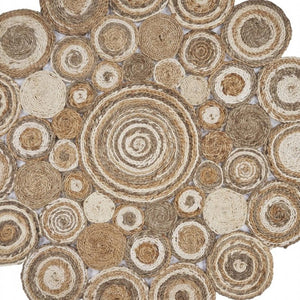 HomeRoots 5' Natural Jute Hand Braided Area Rug - Eco-Friendly, Durable Charm for Coastal and Farmhouse Styles 8' Round Round 394213