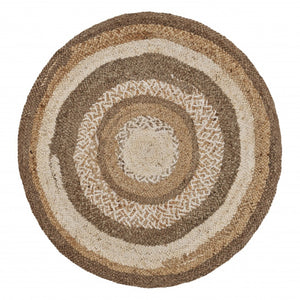 HomeRoots 8' Beige Jute Hand-Braided Rug - Timeless Texture and Natural Warmth for Any Decor Style 8' Round 394218