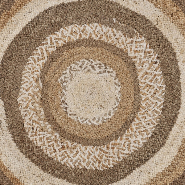 HomeRoots 8' Beige Jute Hand-Braided Rug - Timeless Texture and Natural Warmth for Any Decor Style 8' Round 394218