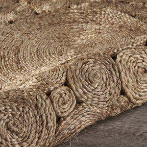 Homeroots Dazzling Concentric Natural Boutique Jute Rug  Jute 394222