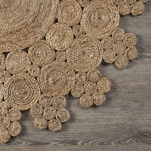Homeroots Dazzling Concentric Natural Boutique Jute Rug  Jute 394222
