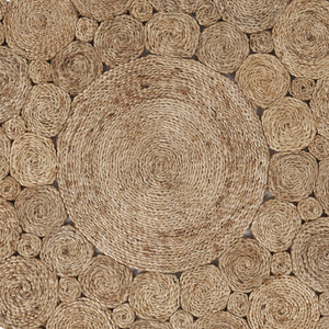 Homeroots Dazzling Concentric Natural Boutique Jute Rug  Jute 394223