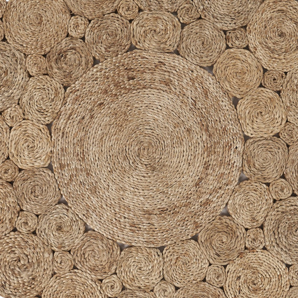 Homeroots Dazzling Concentric Natural Boutique Jute Rug  Jute 394223