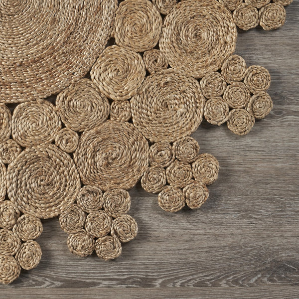 Homeroots Dazzling Concentric Natural Boutique Jute Rug  Jute 394224