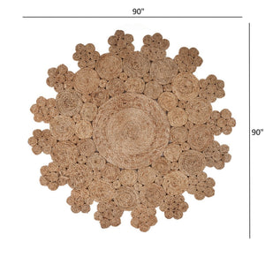 Homeroots Dazzling Concentric Natural Boutique Jute Rug  Jute 394224