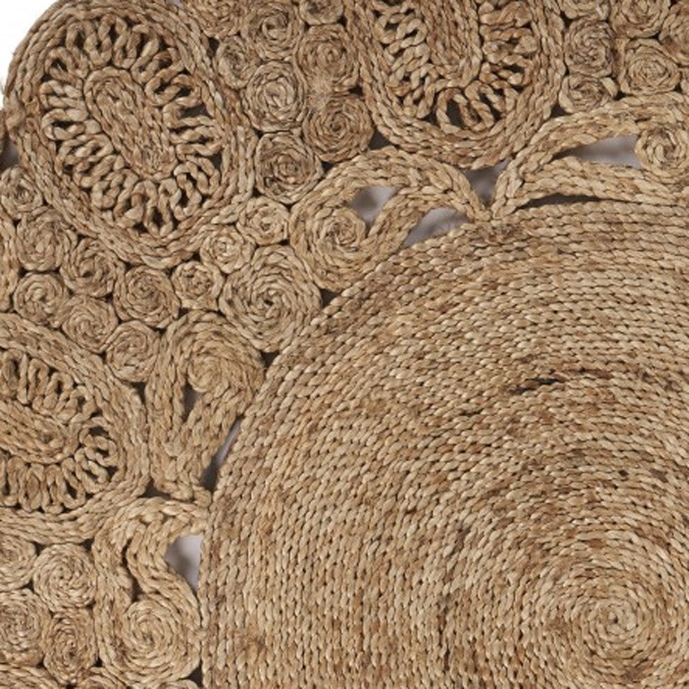 Homeroots Natural Bloom Boutique Jute Rug  Jute 394226