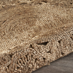 HomeRoots 8' Natural Jute Hand-Braided Rug - Timeless, Durable Design for Cozy, Stylish Living Spaces Today! 8' Round 394227
