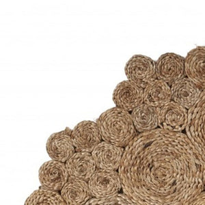 HomeRoots 6' Natural Jute Hand-Braided Abstract Geometric Rug – Timeless Texture for Any Home Decor Style 6' Round 394229