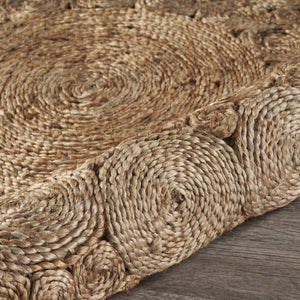 HomeRoots 8' Natural Jute Hand-Braided Rug - Timeless Craftsmanship for Elegant Home Decor and Comfort 8' Round 394230