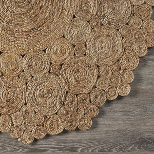 HomeRoots 8' Natural Jute Hand-Braided Rug - Timeless Craftsmanship for Elegant Home Decor and Comfort 8' Round 394230