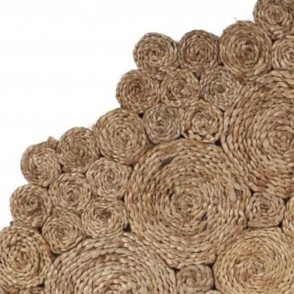HomeRoots 8' Natural Jute Hand-Braided Rug - Timeless Craftsmanship for Elegant Home Decor and Comfort 8' Round 394230