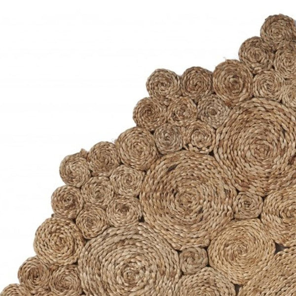 HomeRoots 8' Natural Jute Hand-Braided Rug - Timeless Craftsmanship for Elegant Home Decor and Comfort 8' Round 394230