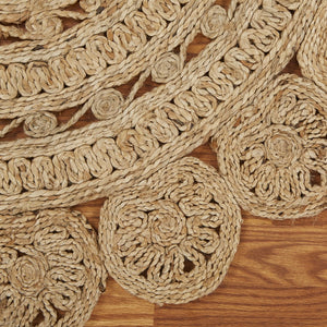 Homeroots Sunshine Golden Natural Jute Area Rug  Jute 394231