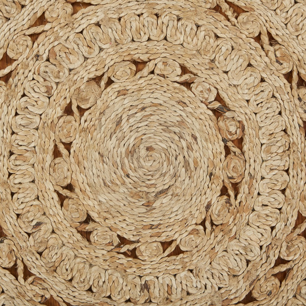 Homeroots Sunshine Golden Natural Jute Area Rug  Jute 394232