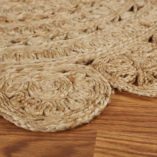 Homeroots Sunshine Golden Natural Jute Area Rug  Jute 394232