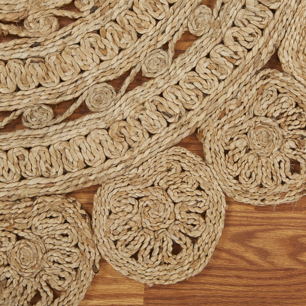 Homeroots Sunshine Golden Natural Jute Area Rug  Jute 394232