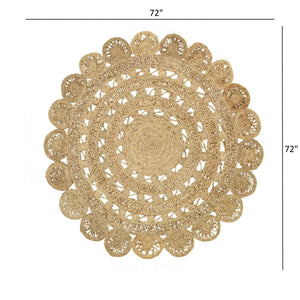 Homeroots Sunshine Golden Natural Jute Area Rug  Jute 394232