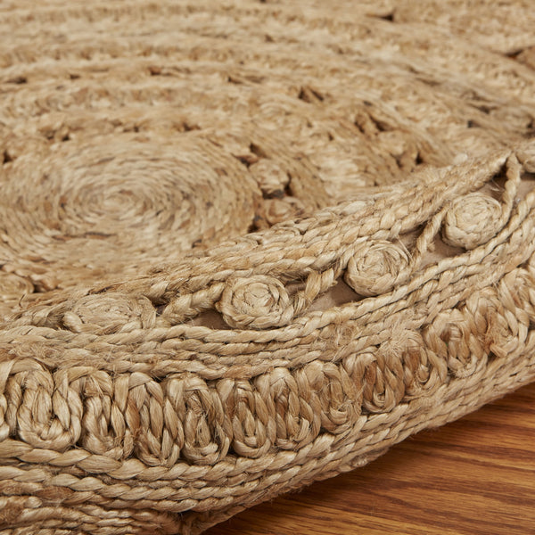 Homeroots Sunshine Golden Natural Jute Area Rug  Jute 394233