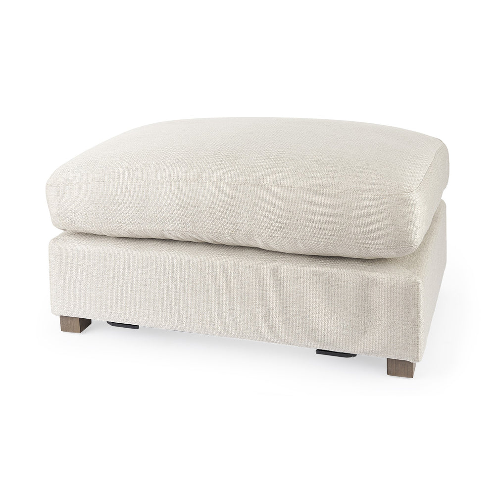 Homeroots 26" Beige Polyester And Brown Cocktail Ottoman   394236