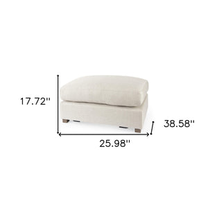 Homeroots 26" Beige Polyester And Brown Cocktail Ottoman   394236