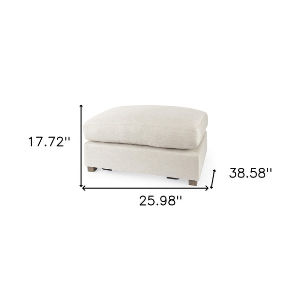 Homeroots 26" Beige Polyester And Brown Cocktail Ottoman   394236
