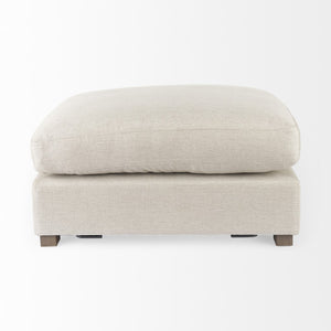 Homeroots 26" Beige Polyester And Brown Cocktail Ottoman   394236