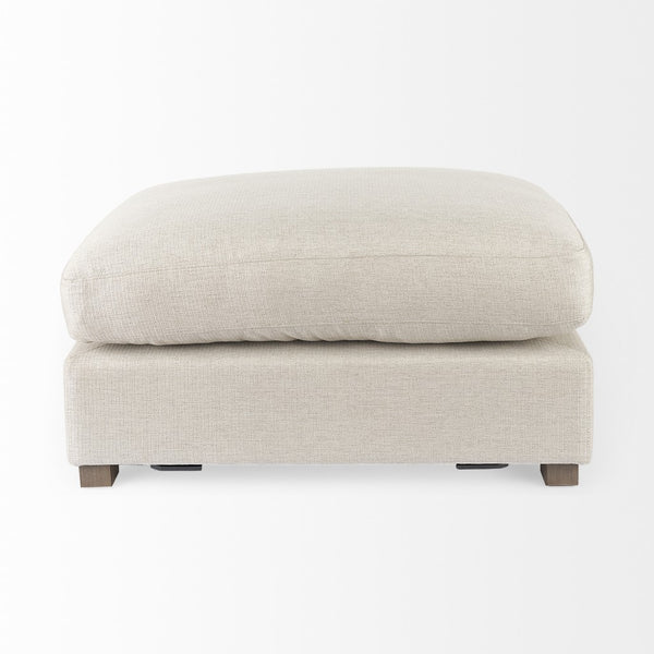 Homeroots 26" Beige Polyester And Brown Cocktail Ottoman   394236