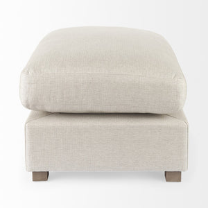 Homeroots 26" Beige Polyester And Brown Cocktail Ottoman   394236