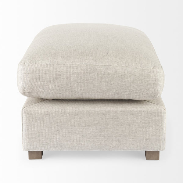 Homeroots 26" Beige Polyester And Brown Cocktail Ottoman   394236
