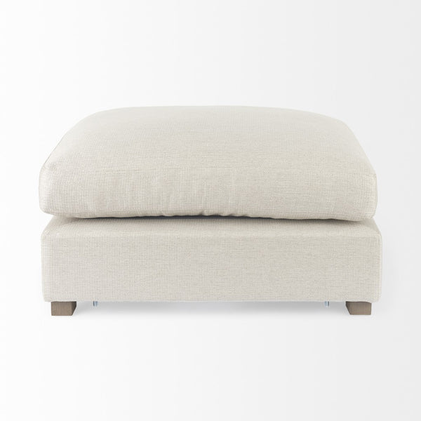 Homeroots 26" Beige Polyester And Brown Cocktail Ottoman   394236