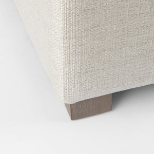 Homeroots 26" Beige Polyester And Brown Cocktail Ottoman   394236