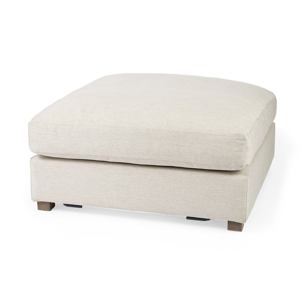 Homeroots 39" Beige Polyester And Brown Cocktail Ottoman   394237