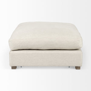 Homeroots 39" Beige Polyester And Brown Cocktail Ottoman   394237
