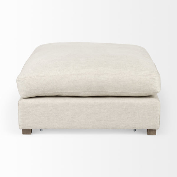 Homeroots 39" Beige Polyester And Brown Cocktail Ottoman   394237