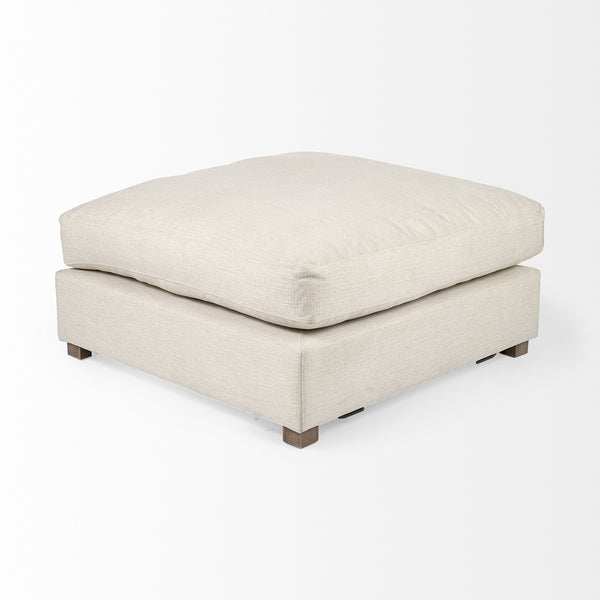 Homeroots 39" Beige Polyester And Brown Cocktail Ottoman   394237