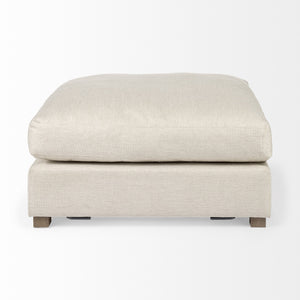 Homeroots 39" Beige Polyester And Brown Cocktail Ottoman   394237