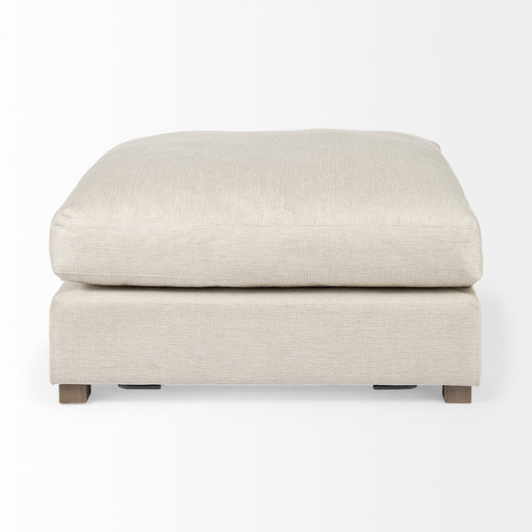 Homeroots 39" Beige Polyester And Brown Cocktail Ottoman   394237