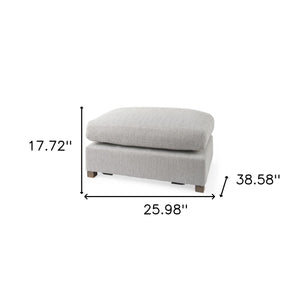 Homeroots 26" Light Gray Jute And Brown Cocktail Ottoman   394238
