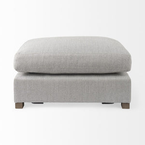 Homeroots 26" Light Gray Jute And Brown Cocktail Ottoman   394238