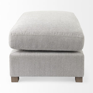 Homeroots 26" Light Gray Jute And Brown Cocktail Ottoman   394238