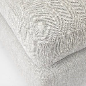 Homeroots 26" Light Gray Jute And Brown Cocktail Ottoman   394238