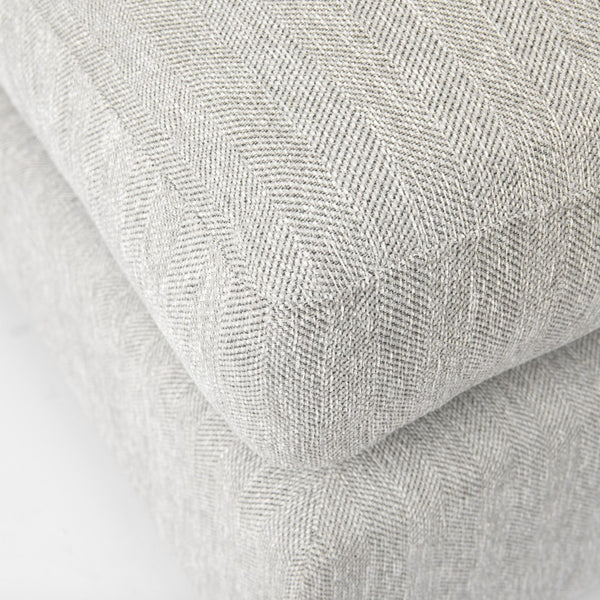 Homeroots 26" Light Gray Jute And Brown Cocktail Ottoman   394238