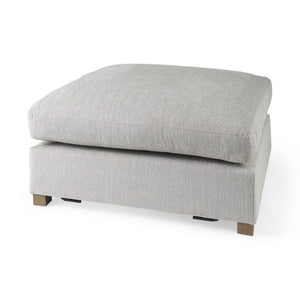 Homeroots 39" Light Gray Polyester And Brown Cocktail Ottoman   394239