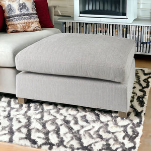 Homeroots 39" Light Gray Polyester And Brown Cocktail Ottoman   394239