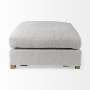Homeroots 39" Light Gray Polyester And Brown Cocktail Ottoman   394239